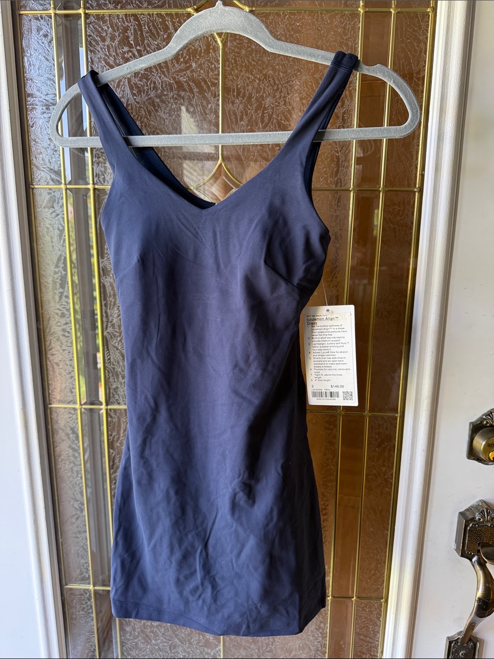 LULULEMON ALIGN athletica Navy V‑Neck Sculpting Mini Dress